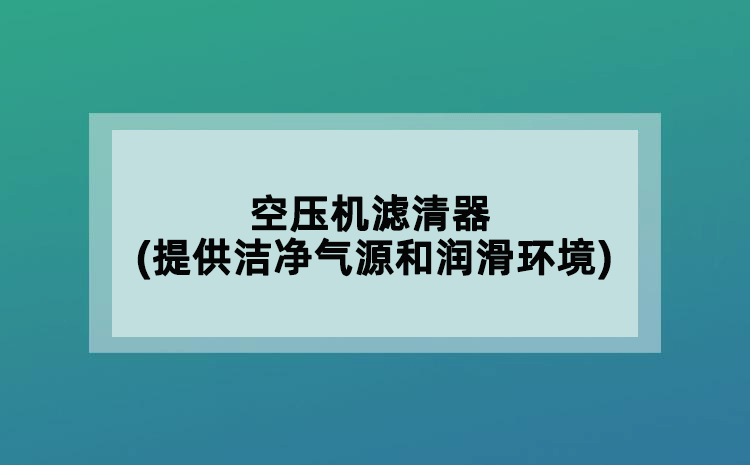 空壓機(jī)濾清器(提供潔凈氣源和潤滑環(huán)境)